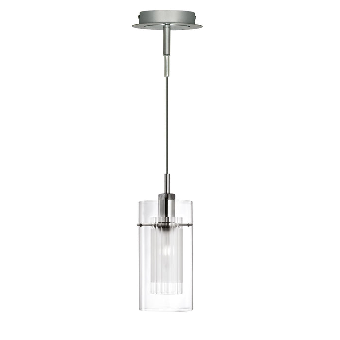 Searchlight Duo I - Ss Double Glass Pendant • 2301