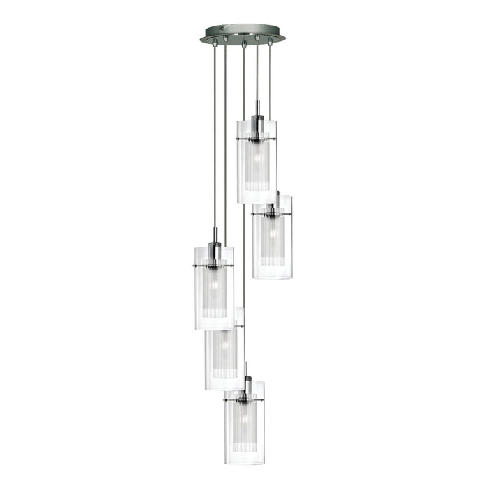 Searchlight Duo I - Ss Double Gls 5Lt Pendant • 2305-5
