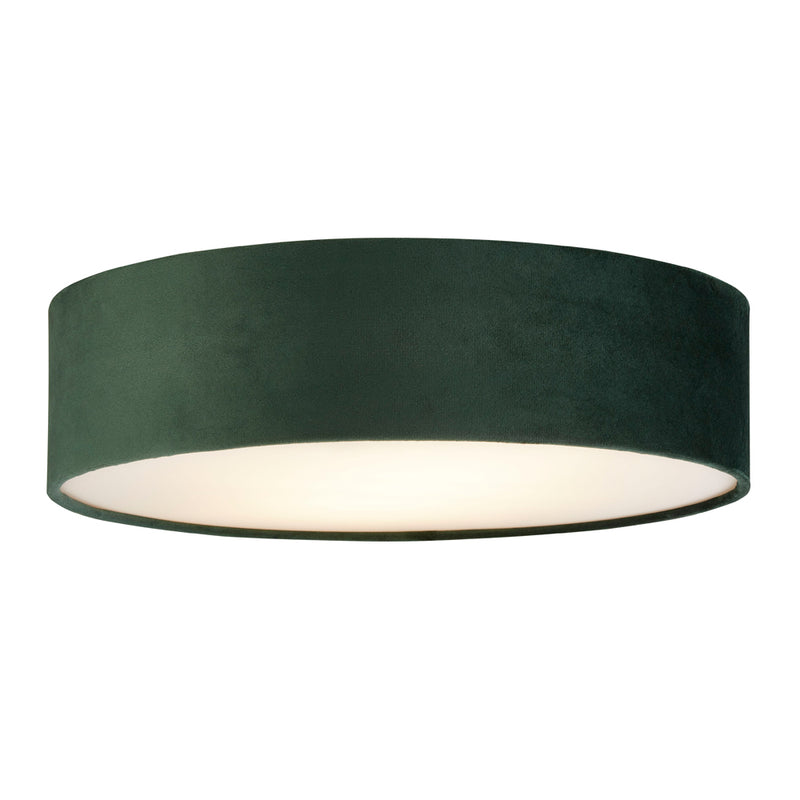 Searchlight Drum 2 2Lt Velvet Flush, Green Shade • 23298-2GR