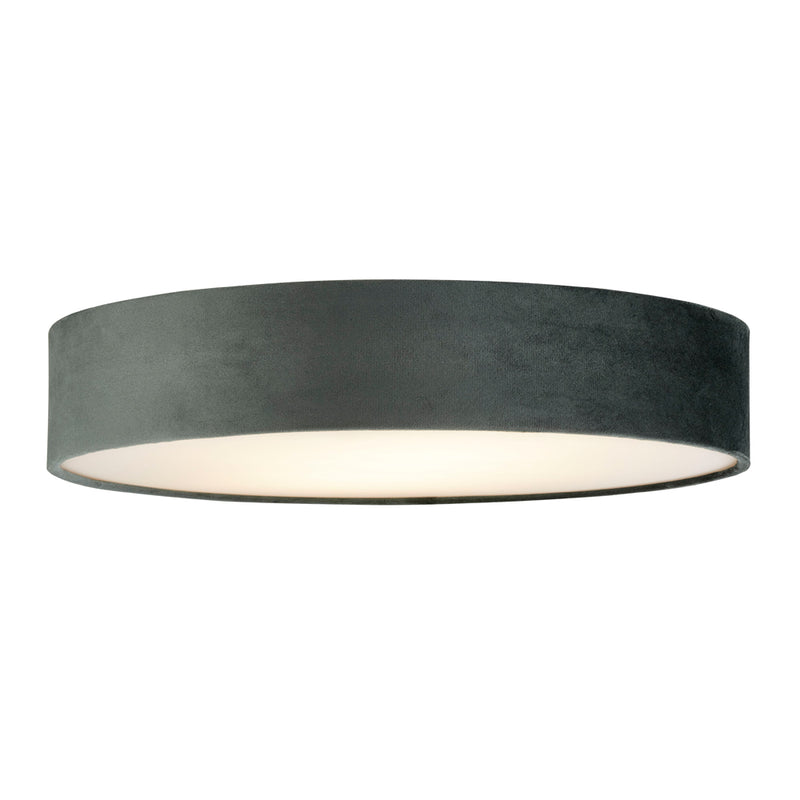 Searchlight Drum 2 3Lt Velvet Flush, Grey Shade • 23298-3GY