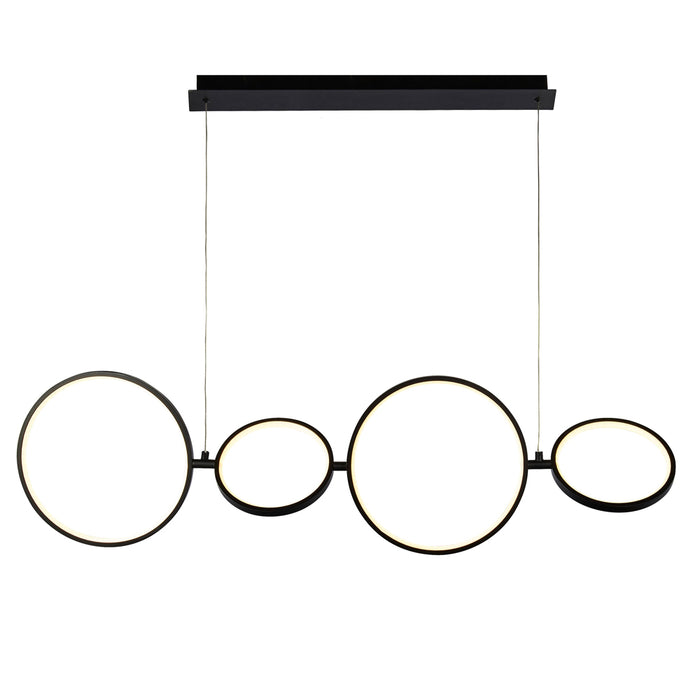 Searchlight Cirque 4Lt Led Ring Pendant, Matt Black • 25771-4BK