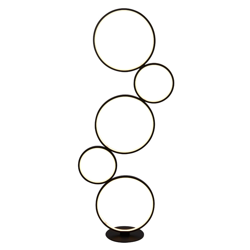 Searchlight Cirque 5Lt Led Ring Floor Light, Matt Black • 25771-5BK