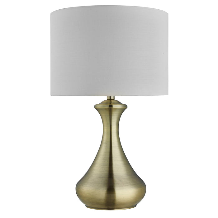 Searchlight Touch Lamp - Antique Brass , Cream Shade • 2750AB
