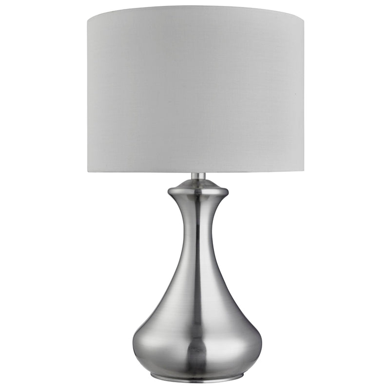 Searchlight Touch Lamp - Satin Silver,  White Shade • 2750SS