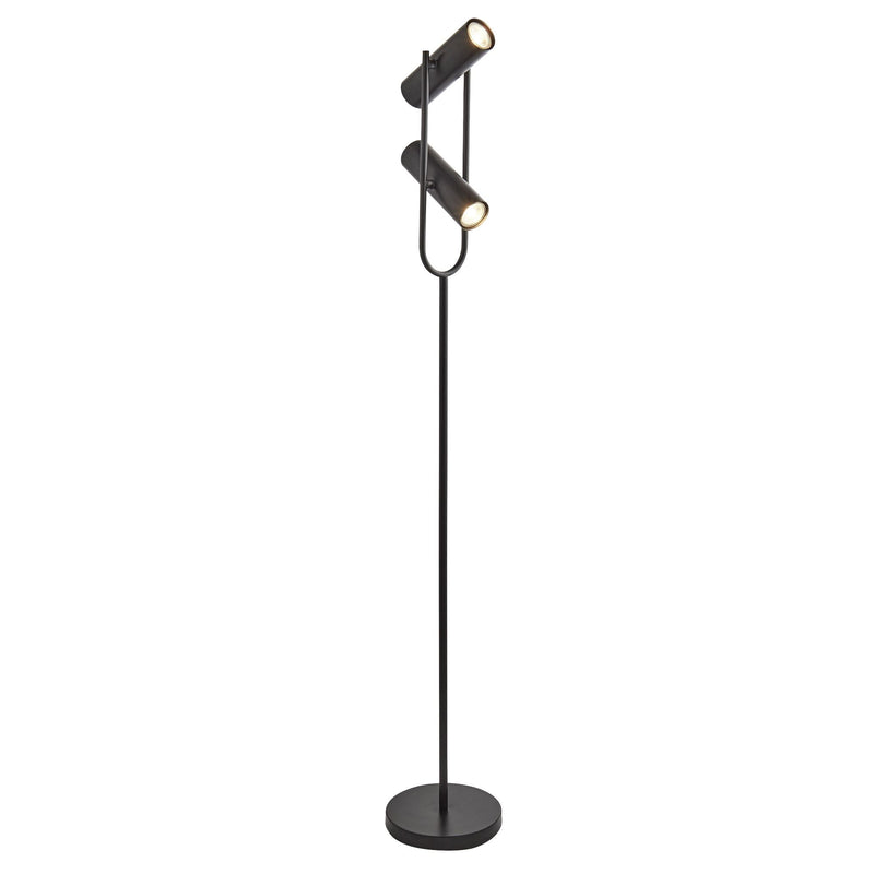 Searchlight Telescope 2Lt Cylinder Shade Floor Lamp, Matt Black • 2792BK