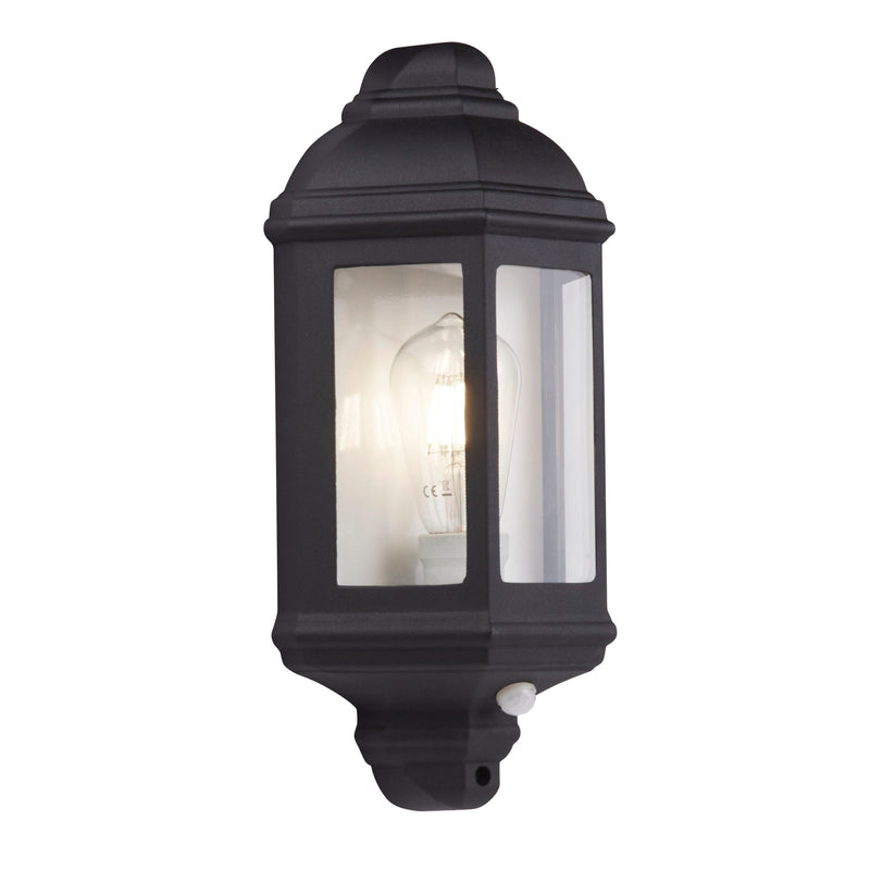 Searchlight Outdoor & Porch Wall Light Black Flush - Ip44 • 280BK-PIR