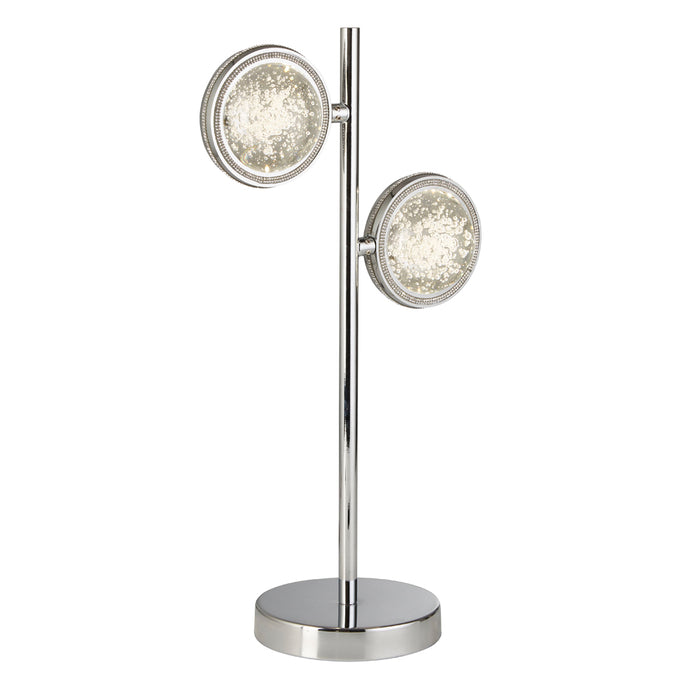 Searchlight Quartz 2Lt Table Lamp, Bubble Glass With Detailed Rim • 28701-2CC