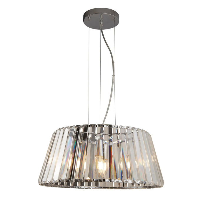 Searchlight Tiara 5Lt Pendant Chrome With Crystal Glass • 2895-5CC