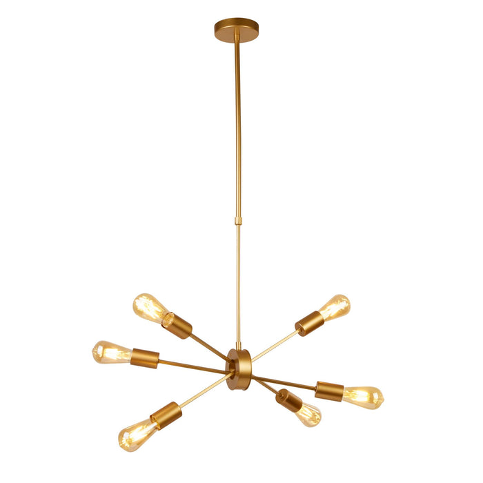 Searchlight Alpha 6Lt Pendant Matt Gold • 2906-6GO