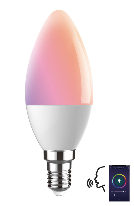 Luxram Digit Wi-Fi LED Smart Lamp,5W E14 Candle, RGB+CCT 2700K-6400K, 350lm, APP Control, Alexa & Google Voice Control, 3yrs Warranty • 3000142