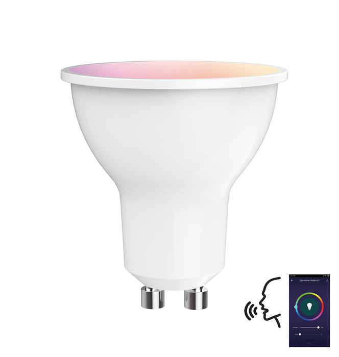 Luxram Digit Wi-Fi LED Smart Lamp,5W GU10 100°, RGB+CCT 2700K-6400K, 300lm, APP Control, Alexa & Google Voice Control, 3yrs Warranty • 3000152