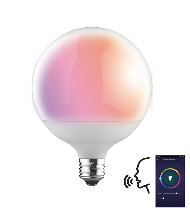 Luxram Digit Wi-Fi LED Smart Lamp,15W E27 Globe 120mm, RGB+CCT 2700K-6400K, 1200lm, APP Control, Alexa & Google Voice Control, 3yrs Warranty  • 3000252