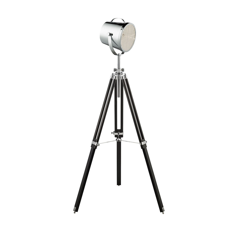 Searchlight Studio Adjustable Stage Light- Floor Lamp -  Chrome Shade/Black Base • 3013