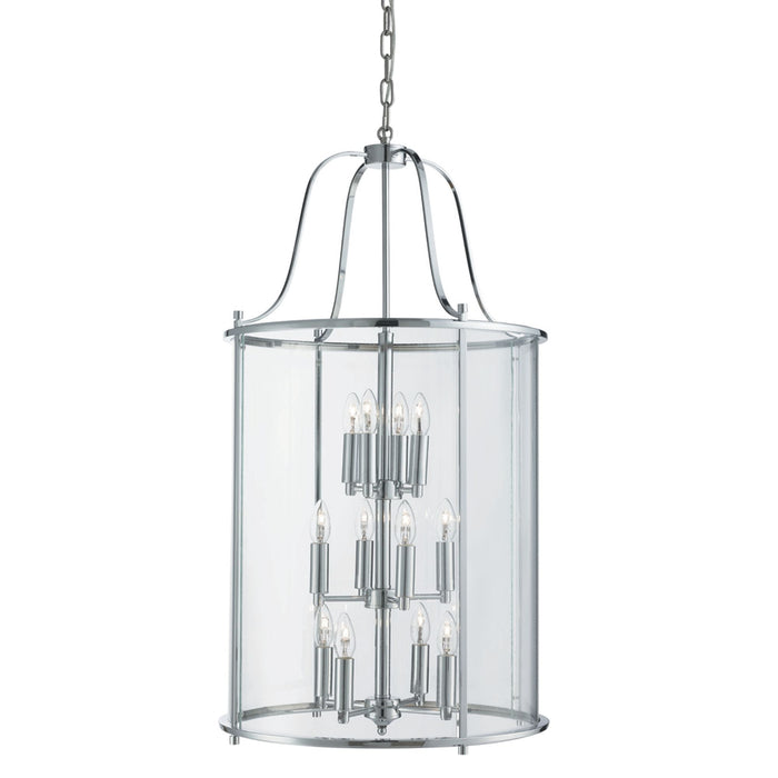 Searchlight Victorian Lantern, 12Lt Chrome, Clear Glass Panels • 30612-12CC