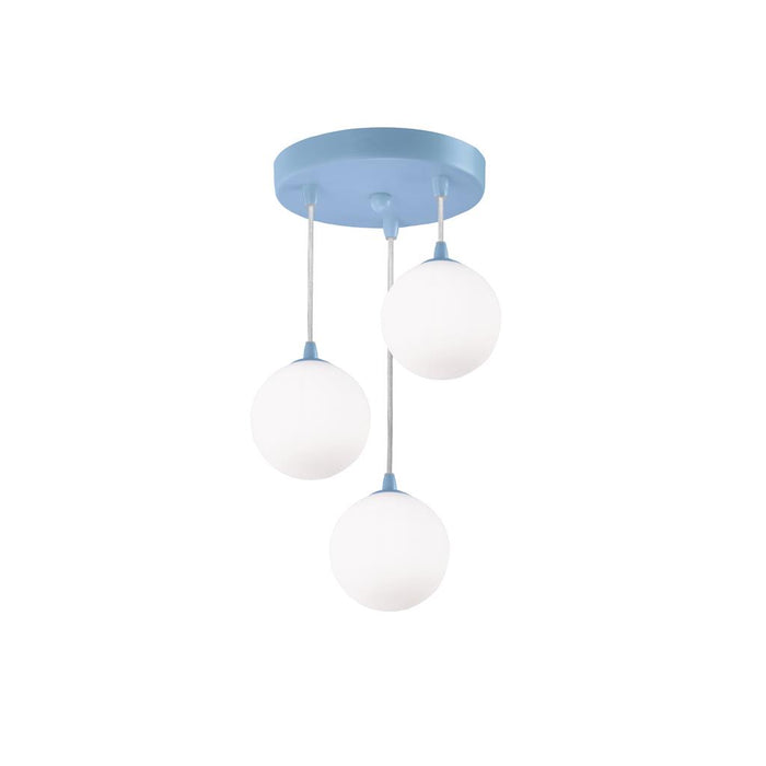 Searchlight Kids 3Lt Pendant, Blue  With Opal Glass • 3423-3AZ