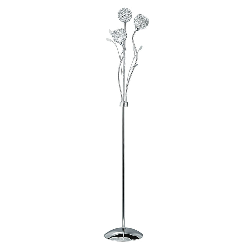 Searchlight Bellis Ii - 3Lt Floor Lamp, Chrome, Clear Glass Deco Shades • 3573CC