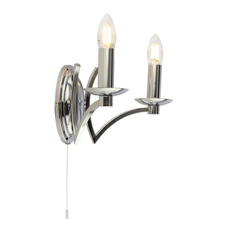 Searchlight Ascot 2Lt Wall Light Chrome • 41312-2CC