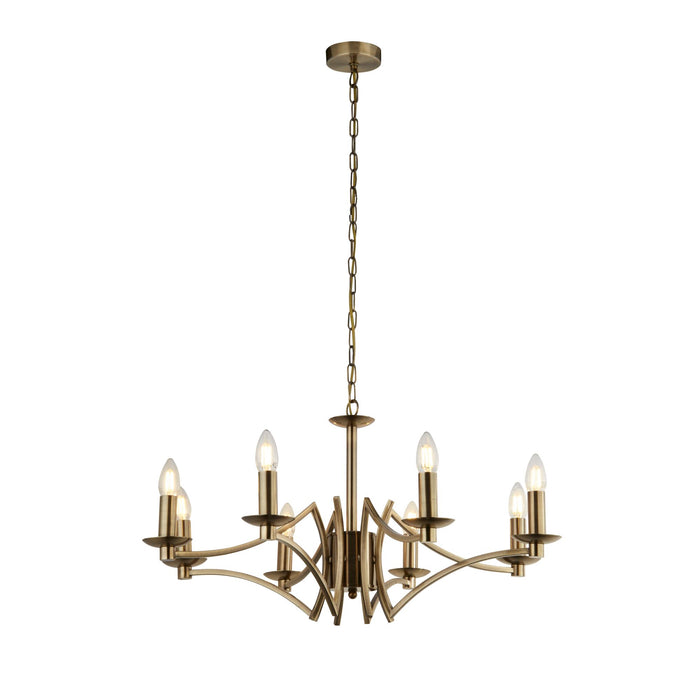 Searchlight Ascot 8Lt Pendant  Antique Brass • 41312-8AB