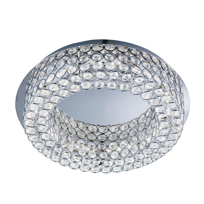 Searchlight Vesta (Dim) Led Ceiling Flush, Chrome, Clear Crystal Buttoms • 4291-54CC