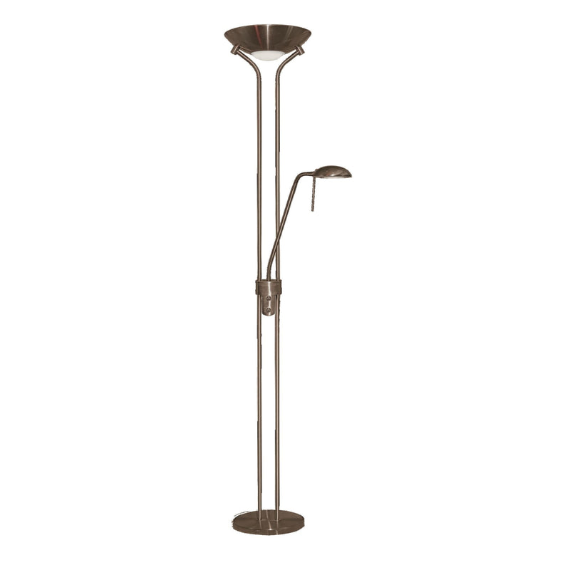 Searchlight Mother & Child Floor Lamp - Antique Brass Metal & Glass • 4329AB