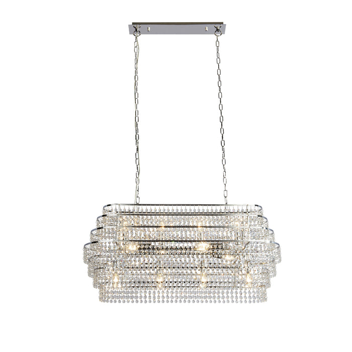 Searchlight Rene 12Lt Ceiling Pendant - Chrome & Crystal • 4512-12CC