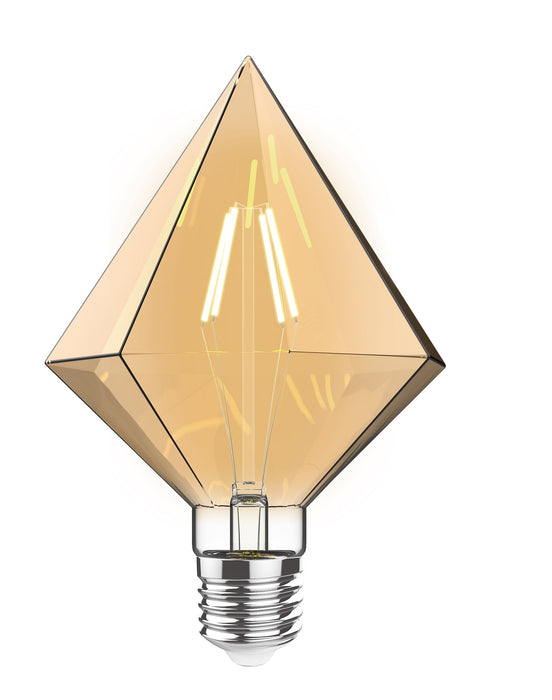 Luxram Classic Style LED Tri-Diamond E27 Dimmable 220-240V 4W 2100K, 200lm, Amber Finish, 3yrs Warranty • 4600292