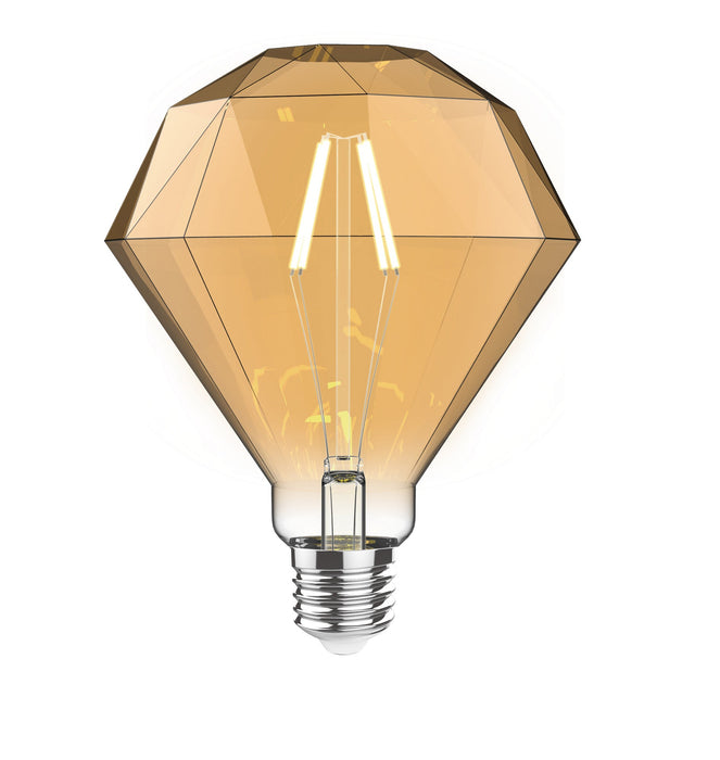 Luxram Classic Style LED Diamond E27 Dimmable 220-240V 4W 2100K, 200lm, Amber Finish, 3yrs Warranty • 4600302