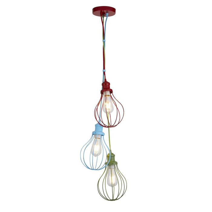 Searchlight Kids 3Lt Multi Drop Balloon Cage Pendant  Multi - Colour • 4683-3