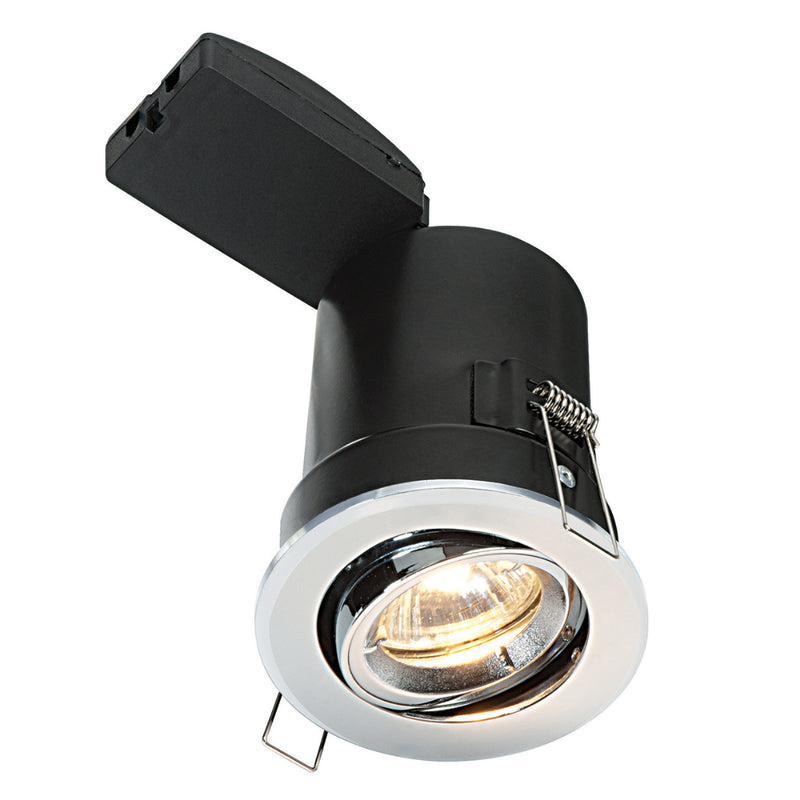 Saxby Lighting 50682 ShieldPLUS Tilt Recessed Downlight Chrome Finish