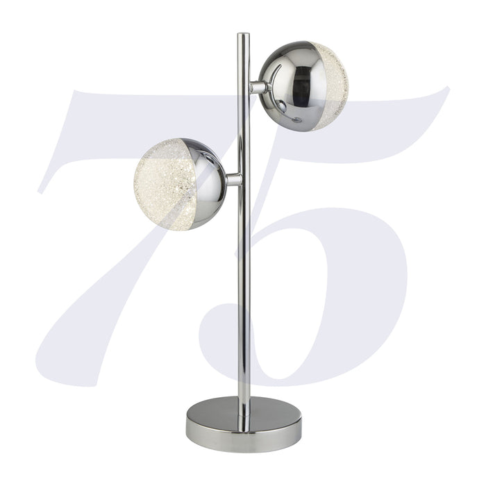 Searchlight Marbles 2Lt Table Lamp - Chrome With Crystal Sand • 5087CC