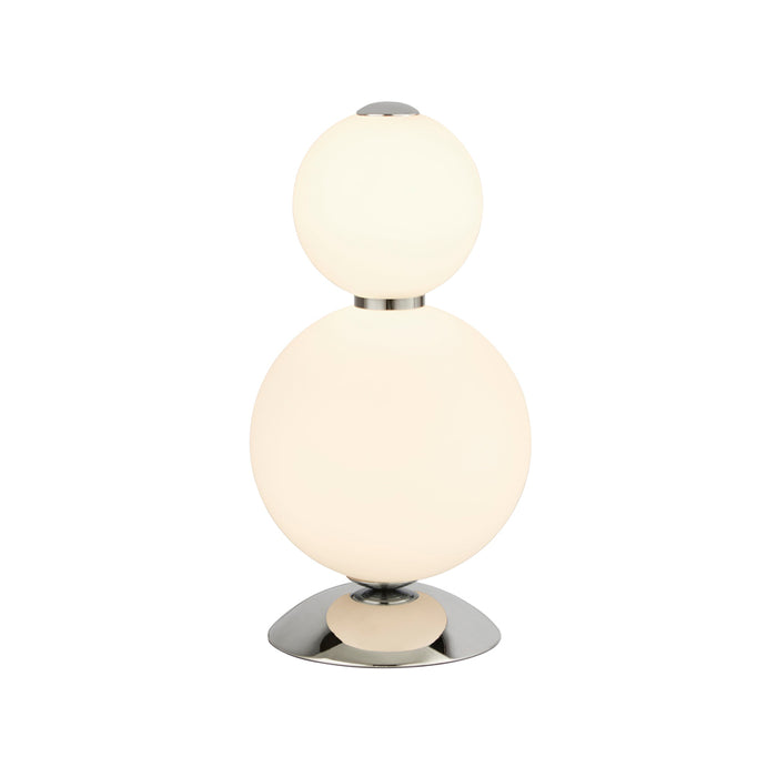 Searchlight Snowball 2Lt Table Lamp, Chrome With Opal Glass Shade • 51021-2CC