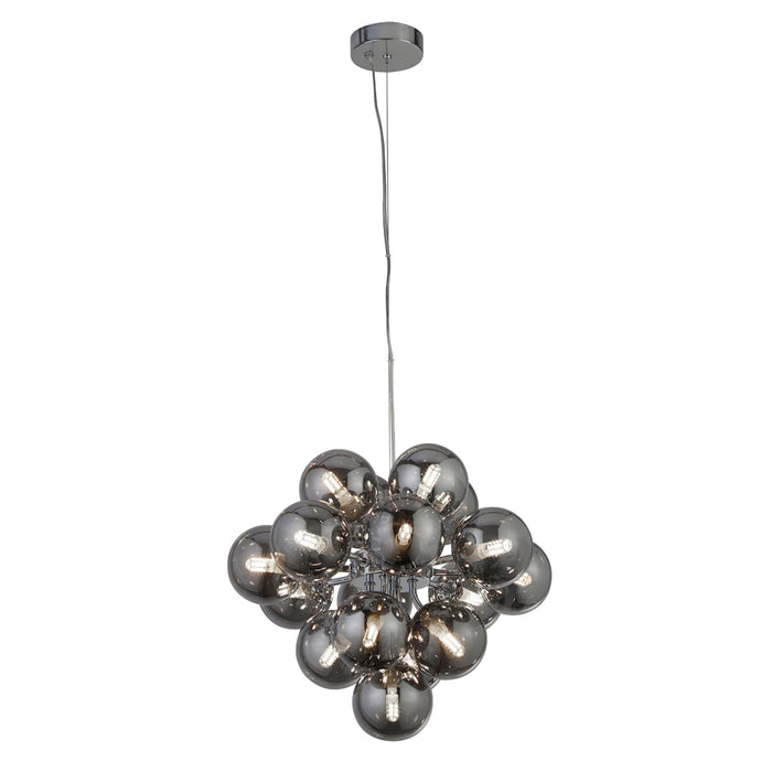 Searchlight Berry 17Lt Pendant, Chrome With Smoked Glass • 52131-17SM