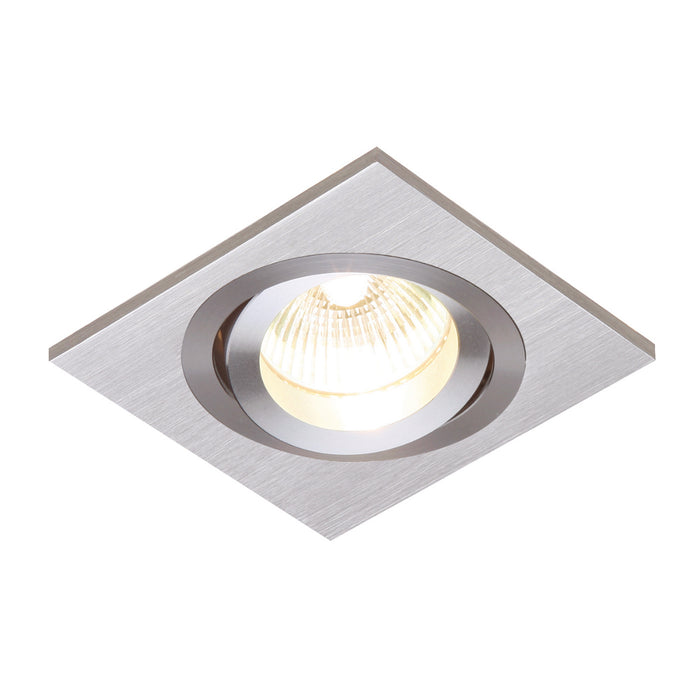 Saxby Lighting 52403 Tetra Single Recessed Downlight Brushed Silver Finish