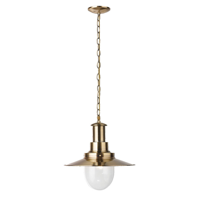 Searchlight Fisherman Ii Pendant - 1Lt Large Pendant, Antique Brass With Seeded Glass • 5301AB