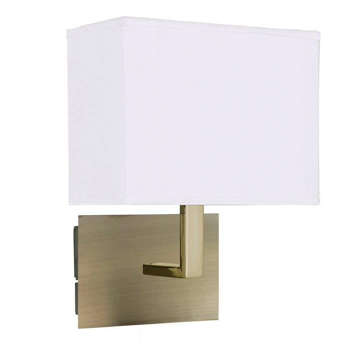 Searchlight Hotel Wall Light Ab - Whte Rectangular Shade • 5519AB