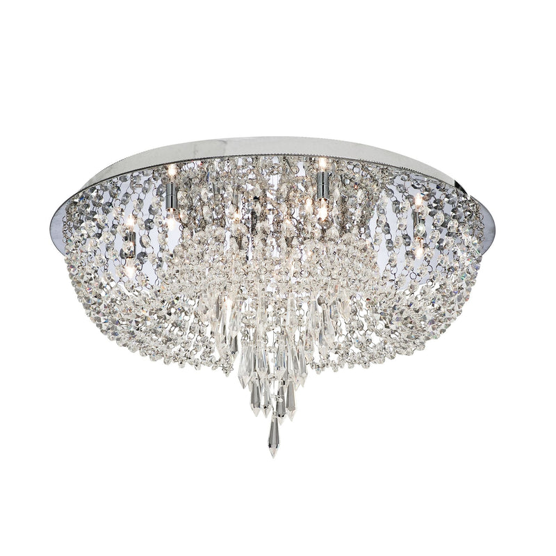 Searchlight Crisslet Chrome 10Lt Crystal Flush Ftg • 5541CC