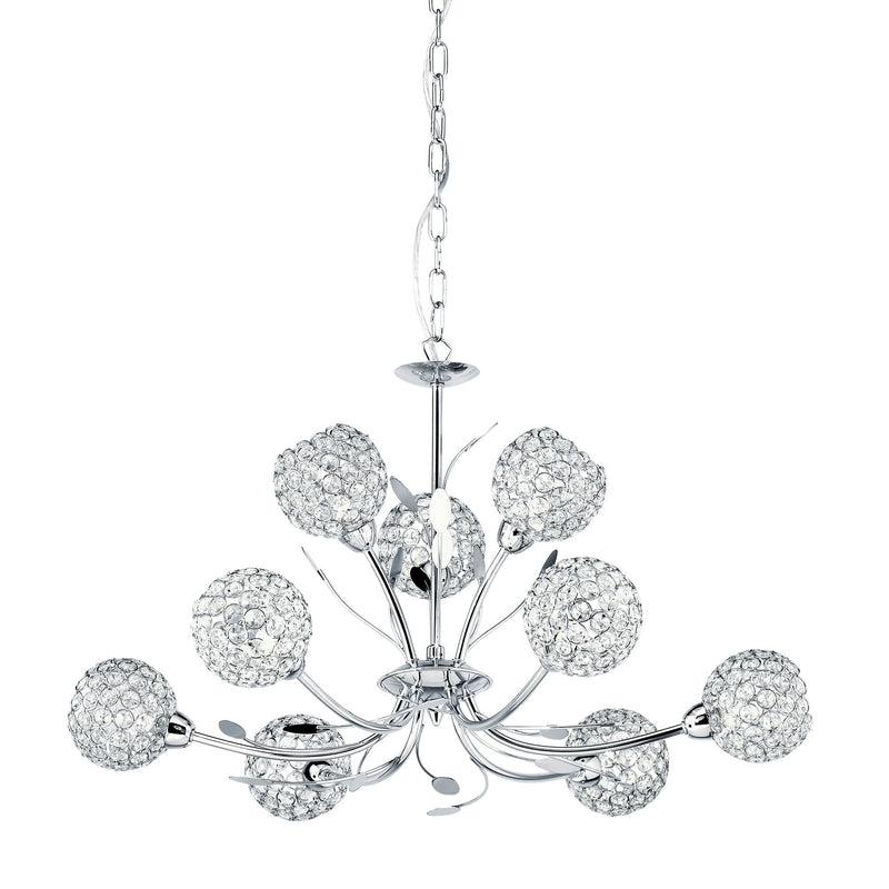 Searchlight Bellis Ii - 9Lt Ceiling, Chrome, Clear Glass Deco Shade • 5579-9CC