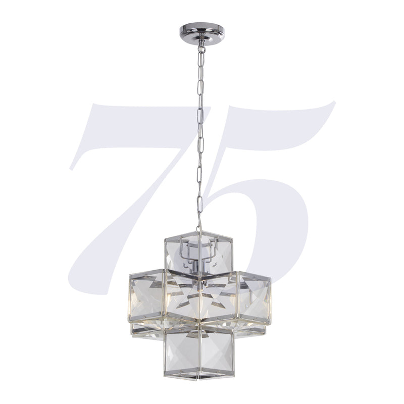 Searchlight Glacier 1Lt Acrylic Pendant - Chrome • 5591-1CC