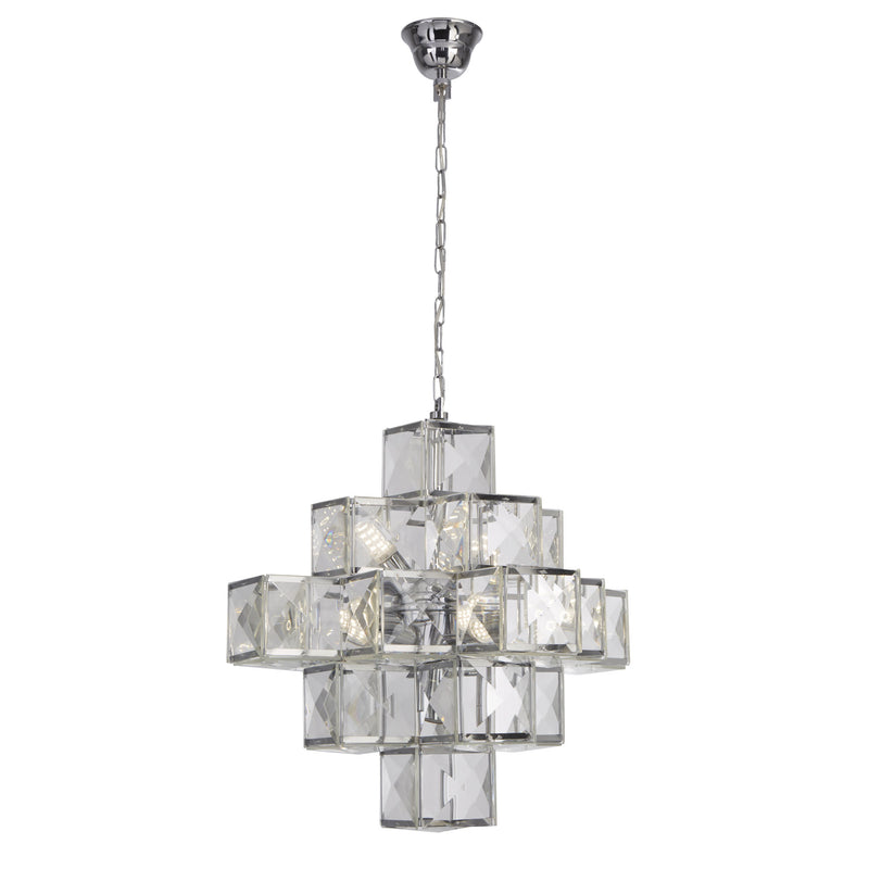 Searchlight Glacier  7Lt Acryclic Pendant - Chrome • 5597-7CC