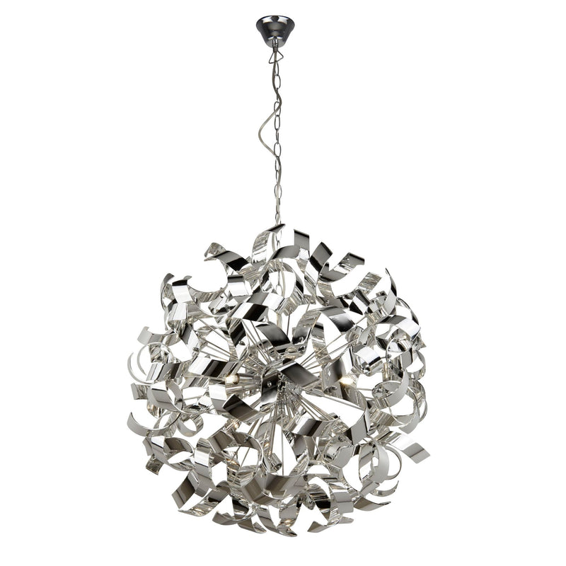 Searchlight Curls   6Lt Pendant, Metal, Chrome • 5686-6CC