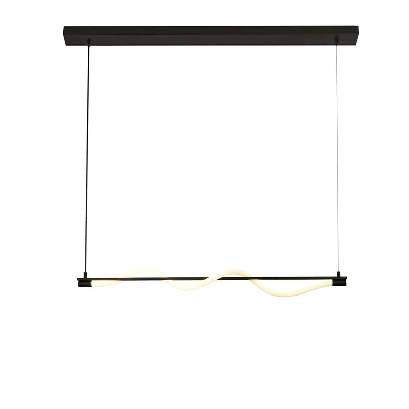 Searchlight Serpent 1Lt Led Convertible To Semi Flush Pendant, Black With Acrylic • 57211BK