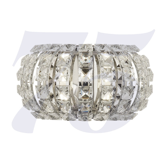 Searchlight Marilyn 2Lt Chrome Wall Light With Crystal Glass • 5812-2CC