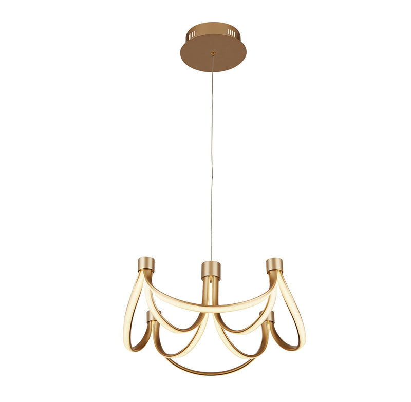 Searchlight Signature 8 Arm Led Convertible To Semi Flush Pendant, Gold Painted • 58184-8GO