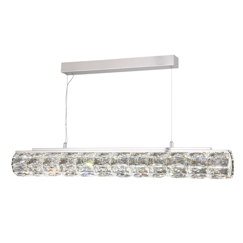 Searchlight Remy Led Pendant Hexagonal Tube Bar, Chrome, Clear Crystal Trim • 5861CC