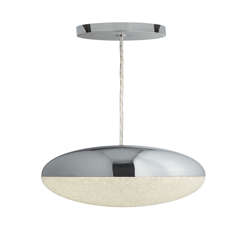 Searchlight Marbles 1Lt Led Globe Pendant, Crushed Ice Effect Shade, Chrome, 25Cm • 5881CC