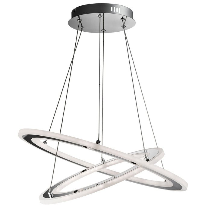 Searchlight Solexa - Led 2 Hoops Ceiling, Chrome, Frosted Acrylic • 5882-2CC