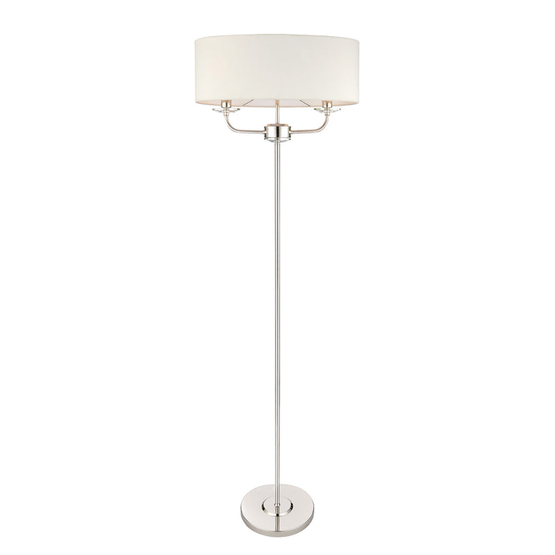 Endon Lighting 60803 Nixon Single 2 Light Floor Lamp Bright Nickel Finish