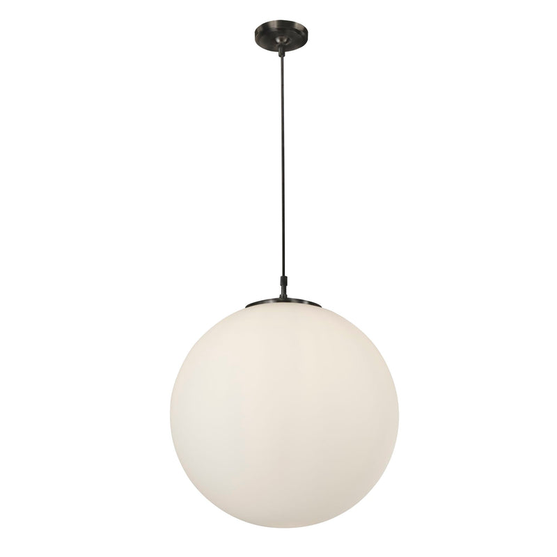 Searchlight Atom - 1Lt Pendant Dia 30Cm) Black, Opal Glass • 6088