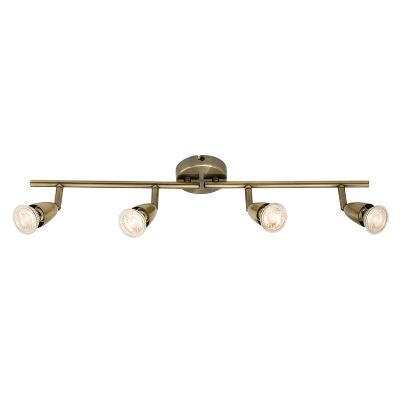 Endon Lighting 60992 Amalfi 4 Light Bar Spotlight Antique Brass Finish