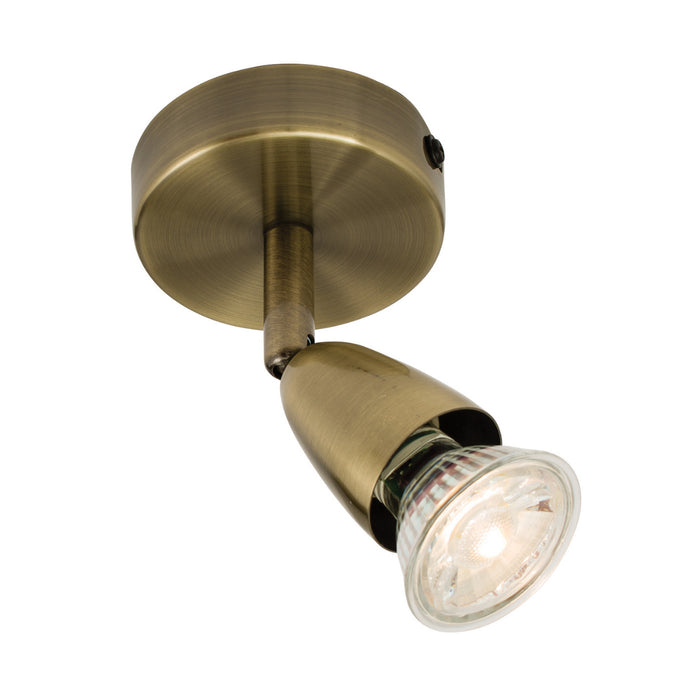 Endon Lighting 60998 Amalfi Single Light Spotlight Antique Brass Finish